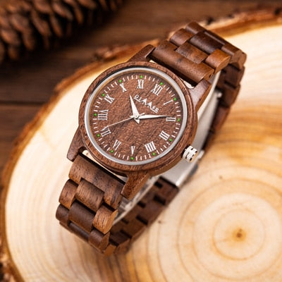 Full Ebony Wooden Quartz Watches