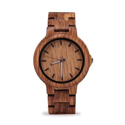 Wood Watch Women Lightweight Round Wrist Watch