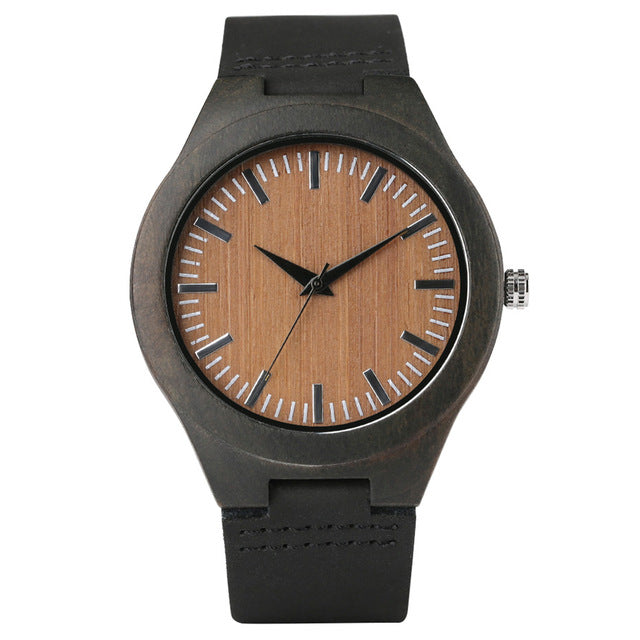 Stripe Wood Wrist Watch Men