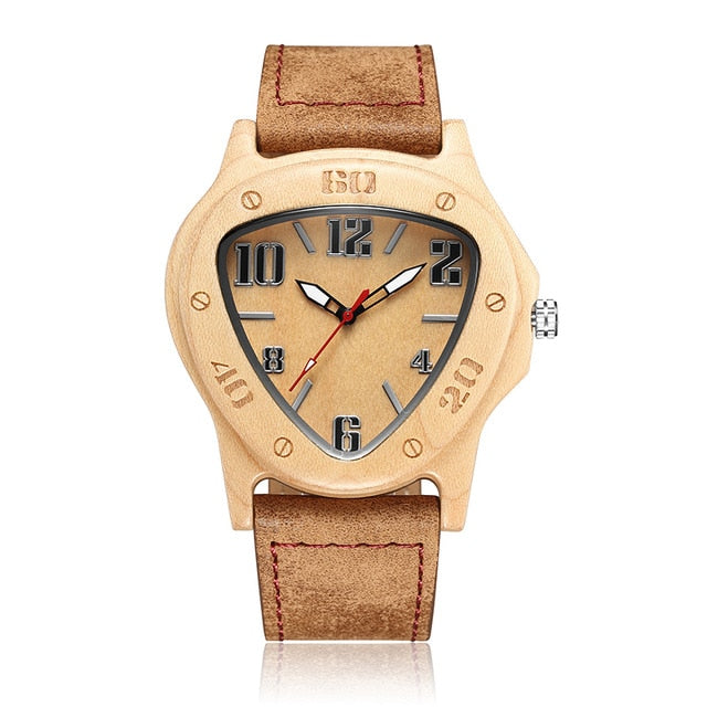 Natural Wooden Cowhide Leather Watches