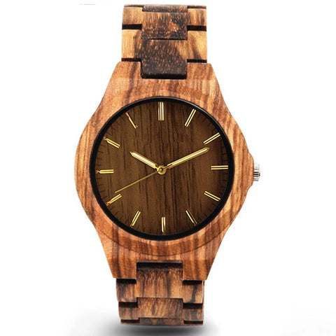 Wood Watch Women Lightweight Round Wrist Watch